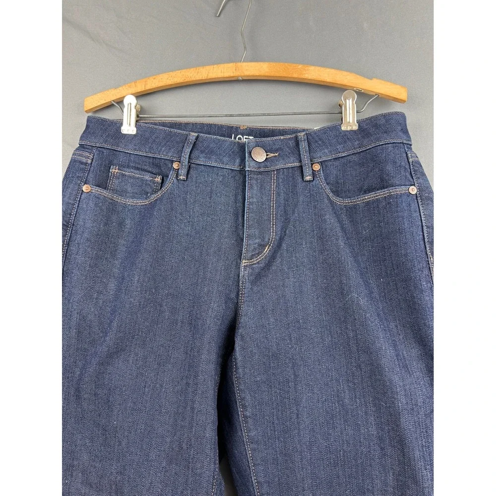 Loft Outlet Jeans Womens 8 Curvy Skinny Dark Indigo Blue Denim NWT